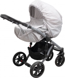 regenhoes voor kinderwagen met reflecterend element New Baby Basic grijs