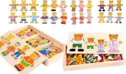 Puzzle en bois – habillage des oursons