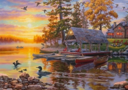Puzzle Boathouse with Canoes 1000 Pieces
