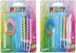 Feestkaars nummer 0 met 4 kaarsjes