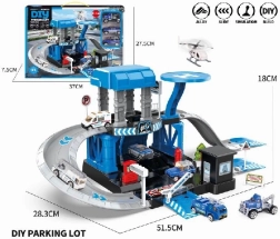 Parking Set with Police Theme and Metal Cars