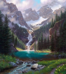 Diamantschilderen Bergstroom 30x40 cm