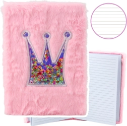Plush Notebook Crown with Confetti Pink A5