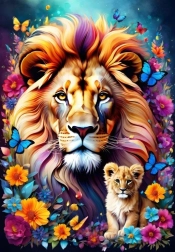 Puzzle Motherly Love Lions 1000 Pieces