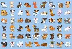 Puzzle with Stickers Dogs 250 Pieces