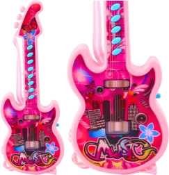 Electric guitar for kids with melodies and solfège - pink