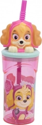 Fles met rietje Paw Patrol roze