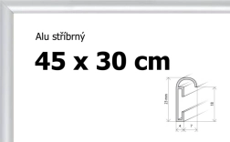 Aluminium lijst 45 × 30 cm – zilverkleurig