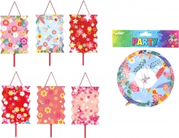 Lantaarn cilinder 16 cm met bloemmotief