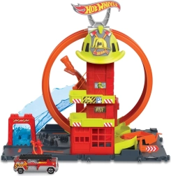 Hot Wheels City super caserne de pompiers avec loop