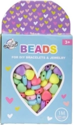 Set kralen - hartjes + 1 meter koord