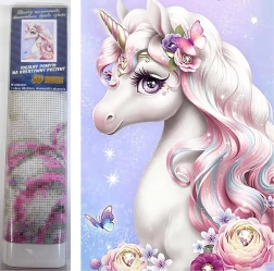 peinture diamant Lady licorne 30 × 40 cm - Norimpex