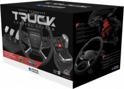Hori Force Feedback Truck Control System voor pc – realistisch truckstuur met schakelpook en pedalen