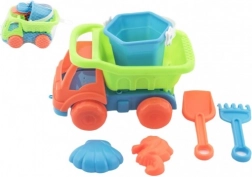 Auto voor zand met accessoires 16 cm plastic netten