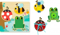 Houten activiteitsbord met dieren en sorteren TOOKY TOY