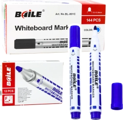 Set van 12 blauwe whiteboardstiften