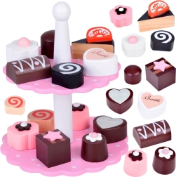 Wooden Two-Tiered Set with Cakes for Kids