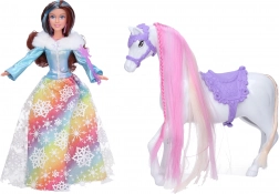 Prinsessenpop met paard en accessoires 29 cm