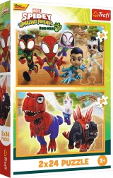 Puzzel 2×24 SPIDEY en dinosaurussen Trefl