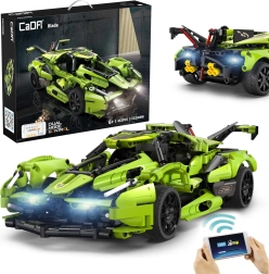 CaDA RC Sports Car Blade Building Kit, Green, 432 Pieces with LED