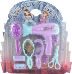 Kids’ Set with Battery-Powered Hair Dryer and Hairdressing Accessories