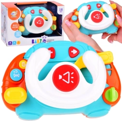 Interactive kids’ steering wheel with lights and sounds