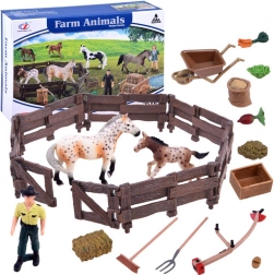 Set de figurines de chevaux pour la ferme – Enclos