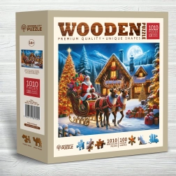 WOODEN CITY Houten puzzel Santa Claus komt eraan 1010 stukjes