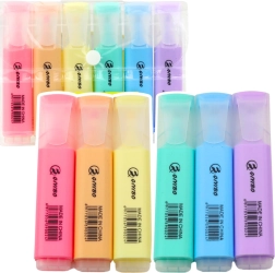 Set pastelkleurige markeerstiften in etui, 6 stuks