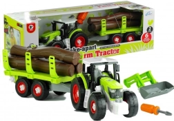 Demontabele tractor met aanhanger voor hout 43 cm