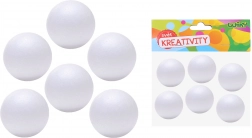 Decorative Polystyrene Balls 6 cm, 6 pcs