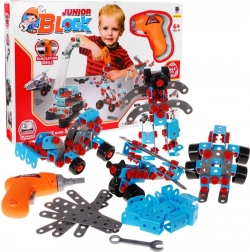 Kit de construction pour enfants 6+ avec tournevis électrique et outils - 10 modèles à assembler