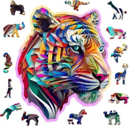 Wooden puzzle Colorful Tiger 150 pieces WOODEN CITY