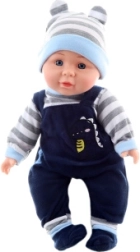 Baby Doll with Sounds 30 cm – little boy in dark outfit