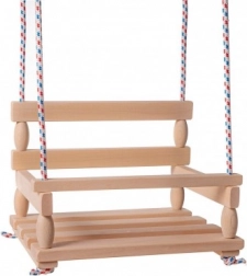 Wooden swing for home and garden, natural 38 × 30 cm, load capacity 80 kg