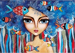 Girl with Fish Puzzle 1000 Pieces
