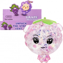 Squeezable Glitter Grape Anti-Stress Ball 7 cm