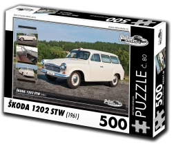 Puzzle RETRO-AUTA Škoda 1202 STW ambulance (1961) – 500 pièces