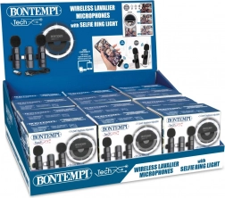 Mini ringlamp en set van twee draadloze lavaliermicrofoons USB‑C