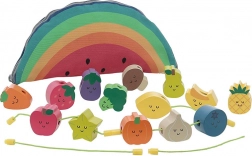 Houten rijgkralen fruit en groenten