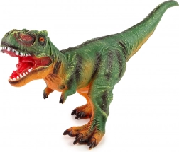 Grote dinosaurusfiguur T‑Rex groen‑oranje met geluid 60 cm