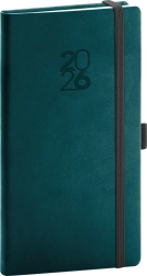 Agenda de poche Aprint Top en couleur pétrole avec boucle pour stylo