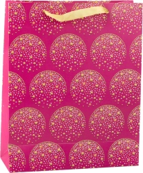 Elegant gift bag gold stars pink