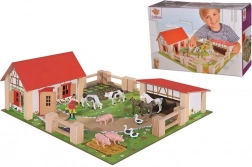 Wooden farm 23 pieces, 36 x 39 cm