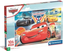 Clementoni puzzel Cars: Bliksem McQueen en rivalen 104 stukjes