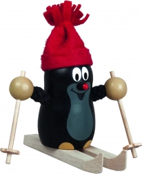 Detoa Mol op ski’s – houten figuur 10 cm