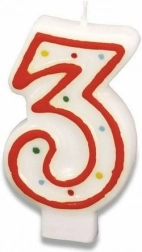 Cake Candle Number 3, 7.3 cm