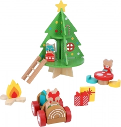 Petit Collage houten speelset kerstboomhuis