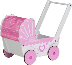 Houten poppenwagen Ecotoys