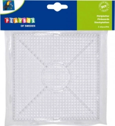 PLAYBOX koppelbare onderplaten voor strijkkralen – vierkant, 2 stuks